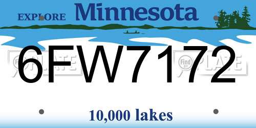 6FW7172 Minnesota License Plate