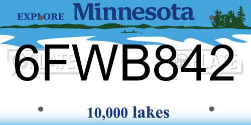 6FWB842 Minnesota License Plate