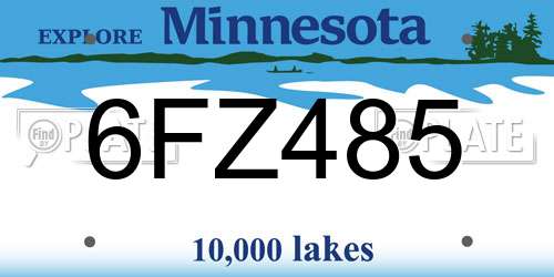 6FZ485 Minnesota License Plate