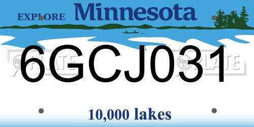 6GCJ031 Minnesota License Plate
