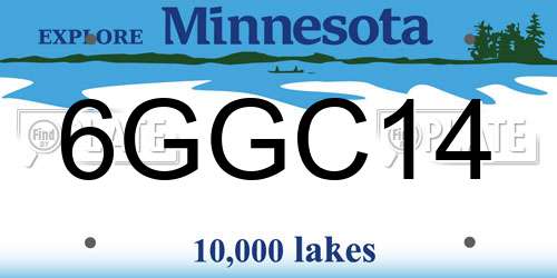 6GGC14 Minnesota License Plate