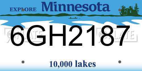 6GH2187 Minnesota License Plate