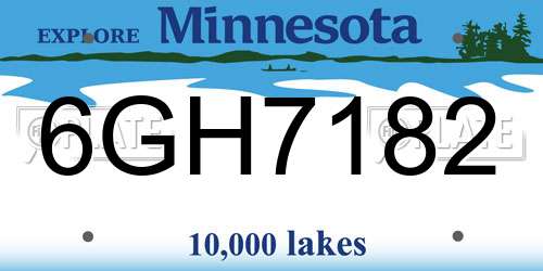 6GH7182 Minnesota License Plate