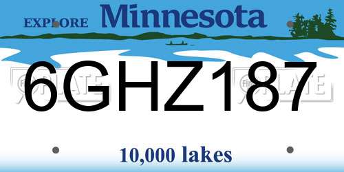 6GHZ187 Minnesota License Plate