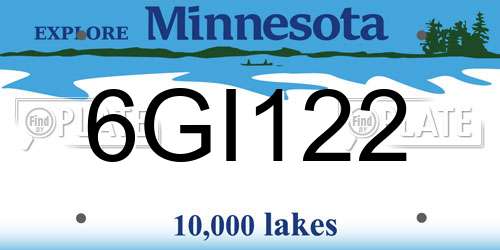 6GI122 Minnesota License Plate