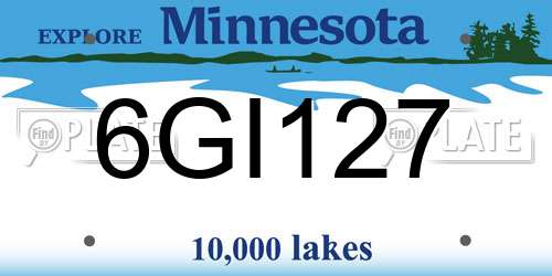 6GI127 Minnesota License Plate