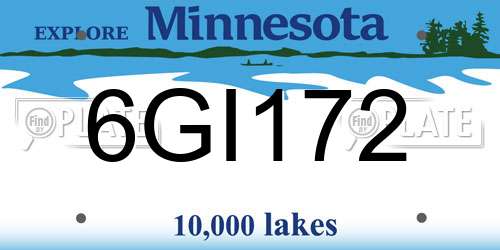 6GI172 Minnesota License Plate