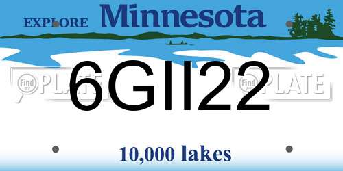 6GII22 Minnesota License Plate