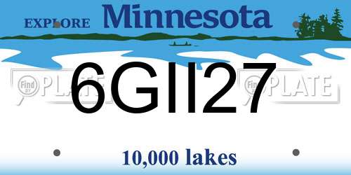 6GII27 Minnesota License Plate