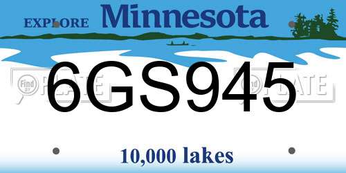6GS945 Minnesota License Plate