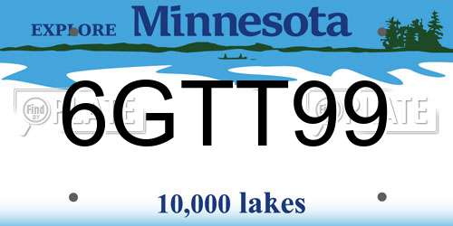 6GTT99 Minnesota License Plate