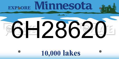 6H28620 Minnesota License Plate