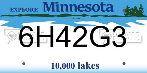 6H42G3 Minnesota License Plate