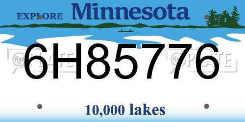 6H85776 Minnesota License Plate