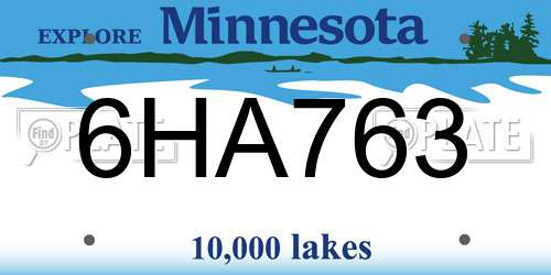 6HA763 Minnesota License Plate
