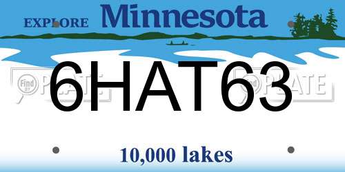 6HAT63 Minnesota License Plate