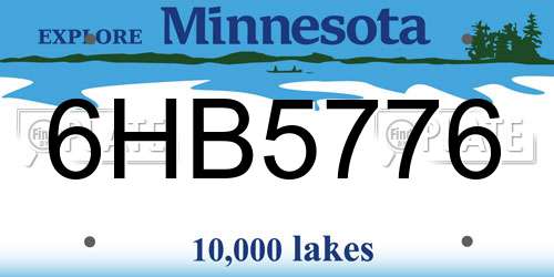 6HB5776 Minnesota License Plate