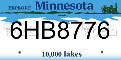 6HB8776 Minnesota License Plate