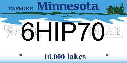 6HIP70 Minnesota License Plate