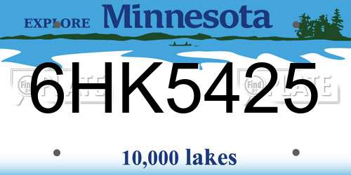 6HK5425 Minnesota License Plate