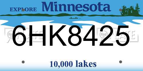 6HK8425 Minnesota License Plate