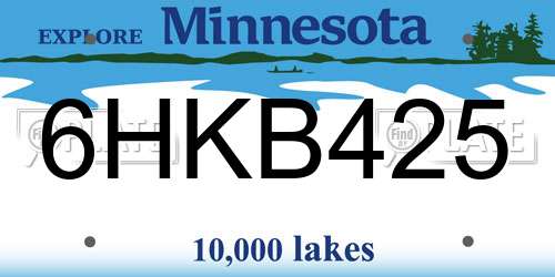 6HKB425 Minnesota License Plate