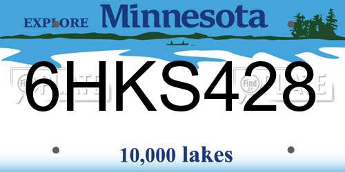6HKS428 Minnesota License Plate