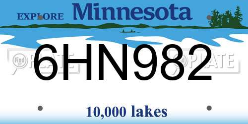 6HN982 Minnesota License Plate