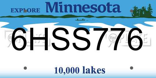 6HSS776 Minnesota License Plate