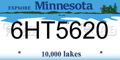 6HT5620 Minnesota License Plate
