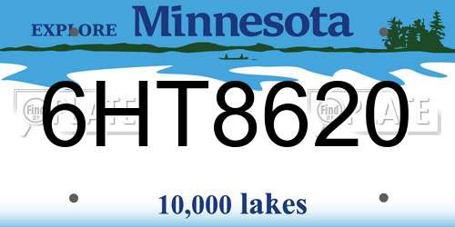 6HT8620 Minnesota License Plate