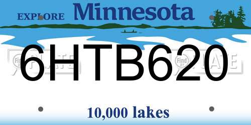 6HTB620 Minnesota License Plate