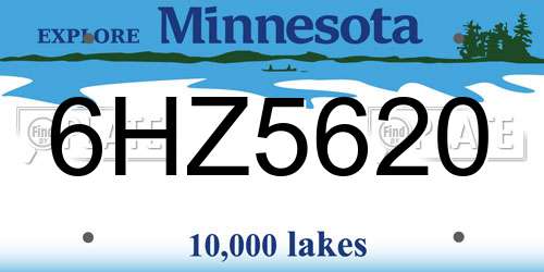 6HZ5620 Minnesota License Plate