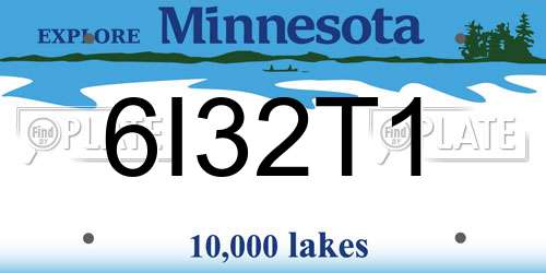 6I32T1 Minnesota License Plate