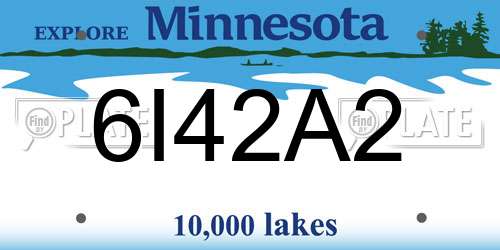 6I42A2 Minnesota License Plate