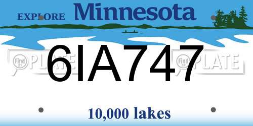 6IA747 Minnesota License Plate