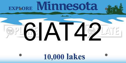 6IAT42 Minnesota License Plate
