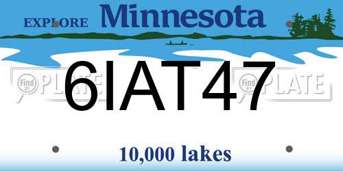 6IAT47 Minnesota License Plate
