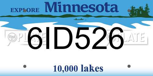 6ID526 Minnesota License Plate