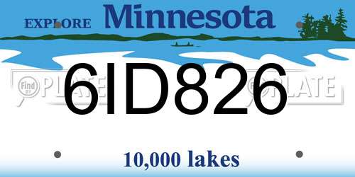 6ID826 Minnesota License Plate