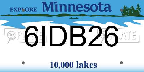 6IDB26 Minnesota License Plate