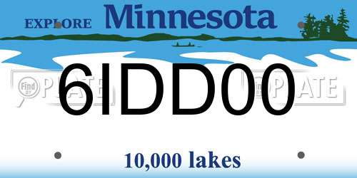 6IDD00 Minnesota License Plate