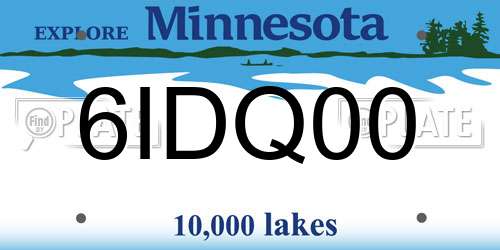 6IDQ00 Minnesota License Plate