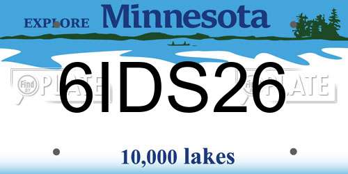 6IDS26 Minnesota License Plate