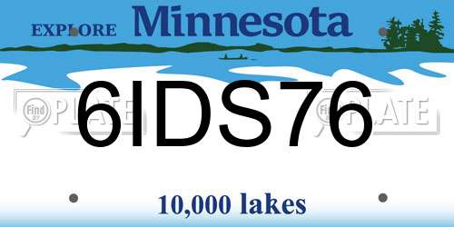 6IDS76 Minnesota License Plate