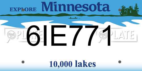 6IE771 Minnesota License Plate