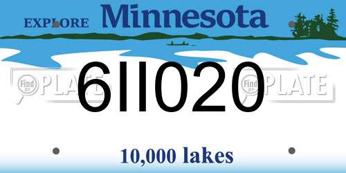 6II020 Minnesota License Plate