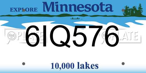 6IQ576 Minnesota License Plate