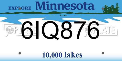 6IQ876 Minnesota License Plate