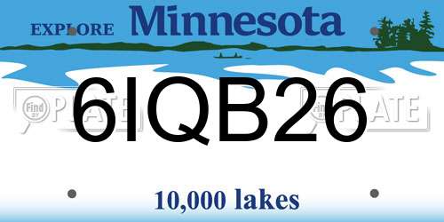 6IQB26 Minnesota License Plate
